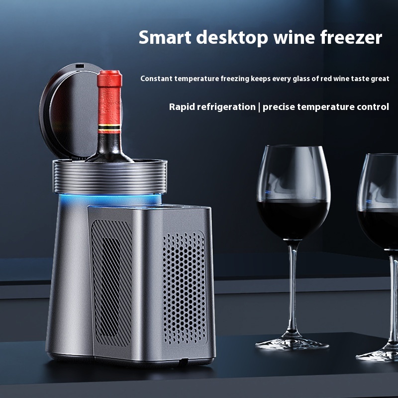 Title 1, Desktop Small Desktop Wine Cabinet Portable Win...