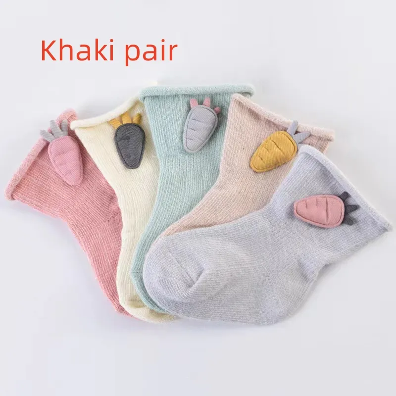 Spring And Autumn Newborn Kid's Socks Baby Socks Class A Loose Mouth Anti-drop - One Pair Of Cards