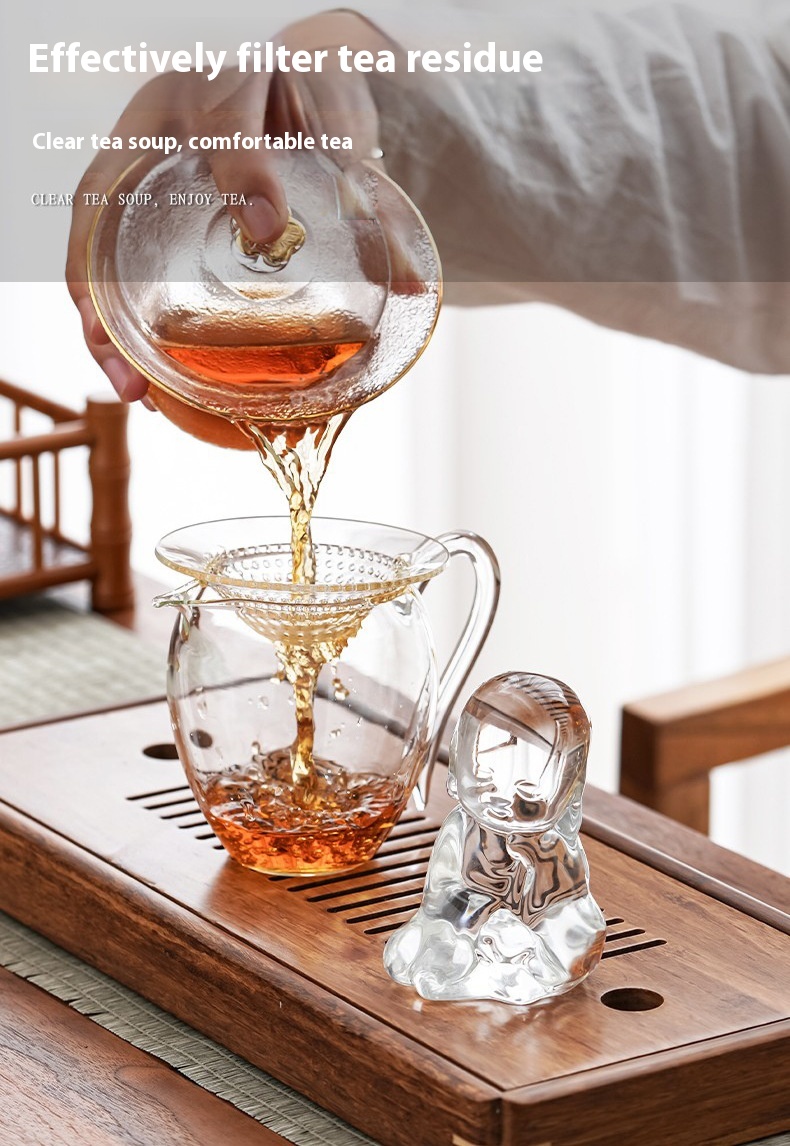 Title 4, Glass Monk Bamboo Hat Tea Strainer Tea Strainer...