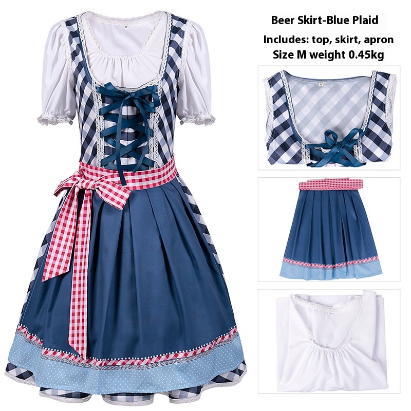 Beer Skirt Blue Plaid