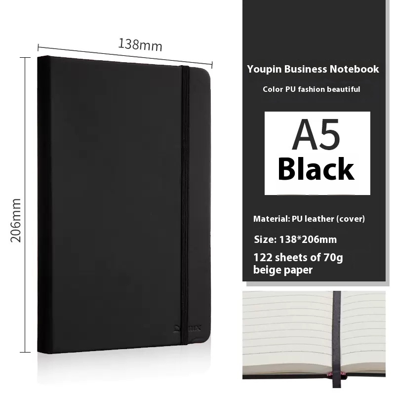 Title 8, Thickened A5 Notebook Student Leather Notepad