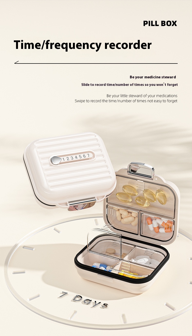 Title 2, Pill Box Portable Three Meals A Day Portable Se...