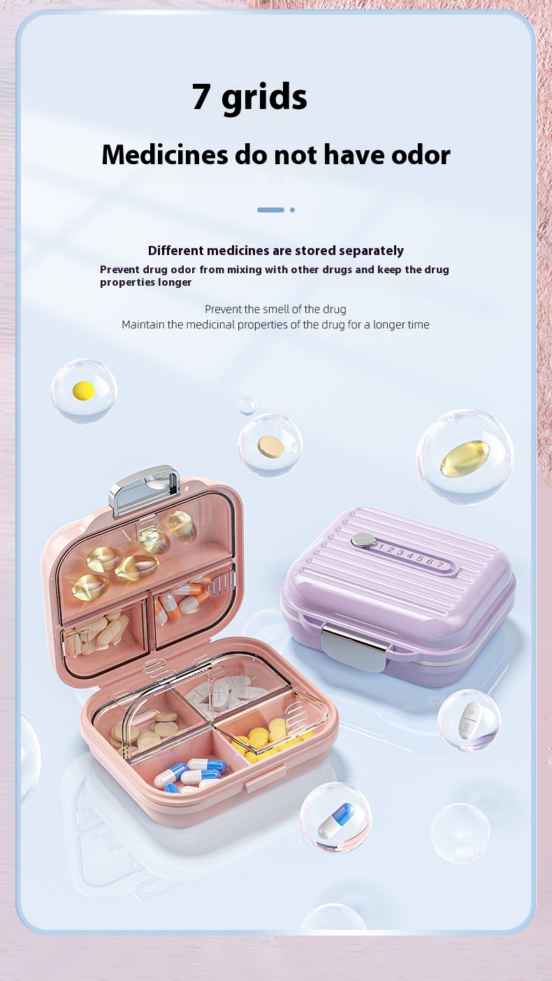 Title 6, Pill Box Portable Three Meals A Day Portable Se...