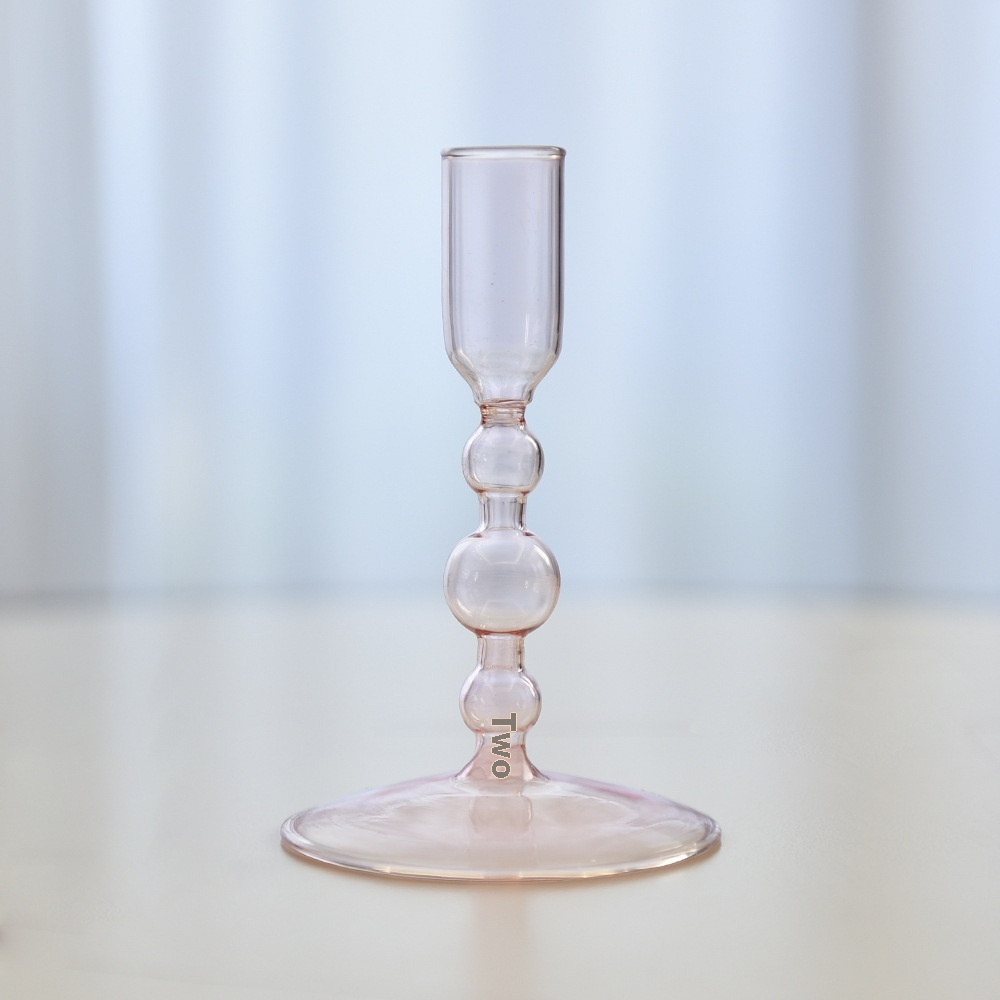 French Colored Glass Retro Domestic Candlestick Chinese Style Decoration Wedding Shooting Props