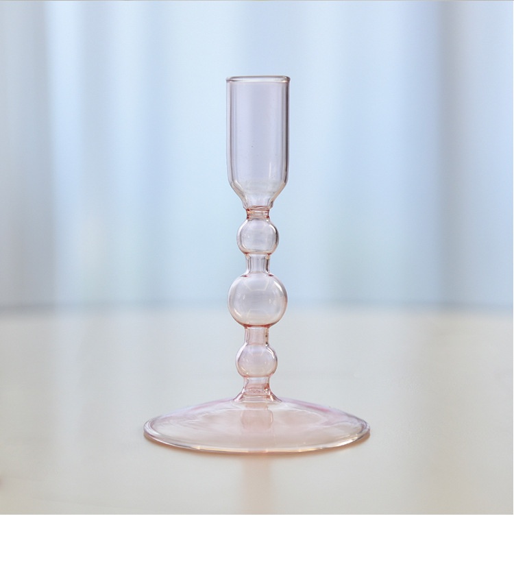 Title 2, French Colored Glass Retro Domestic Candlestick...