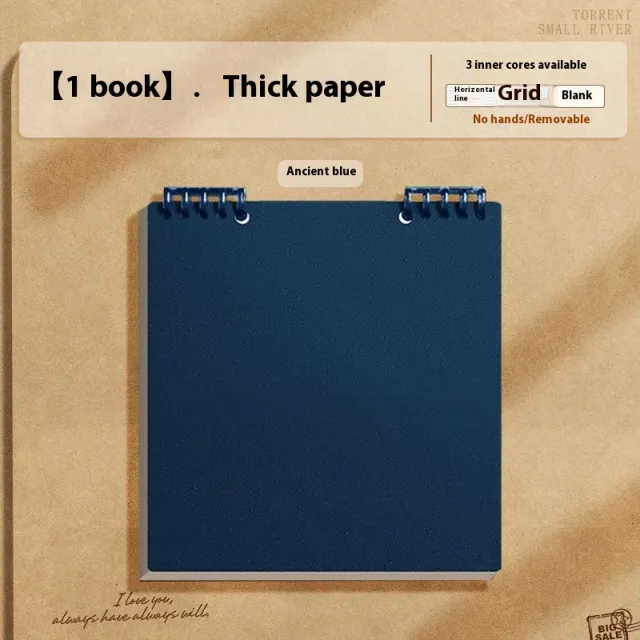 Simple Flip Up Detachable Chip Notebook Retro Blue - Shop at LoveMi