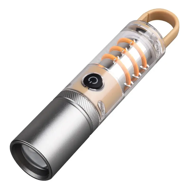 Flashlight Strong Light Multifunctional Dual Light Source With Hook