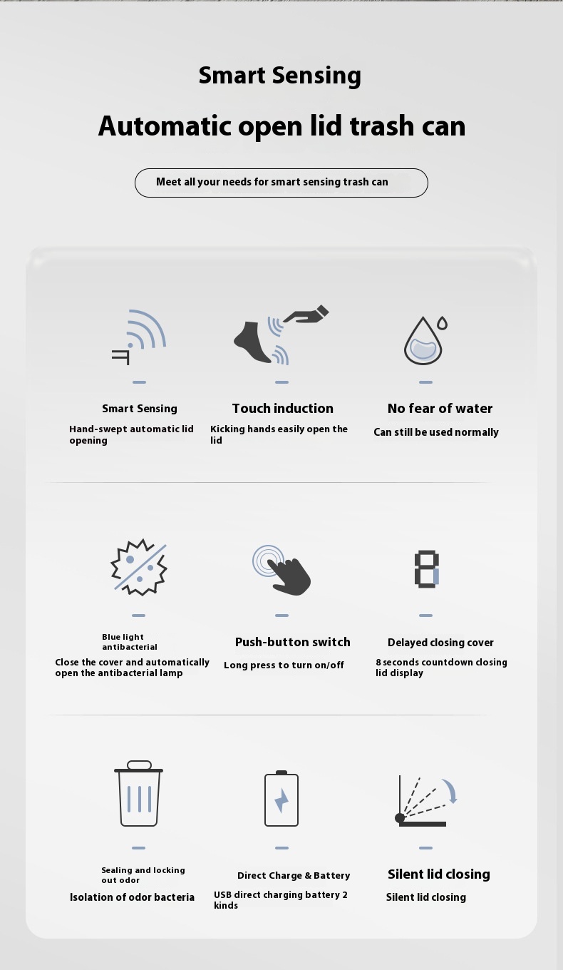 Title 10, Household Intelligent Garbage Bin With Lid Sensing