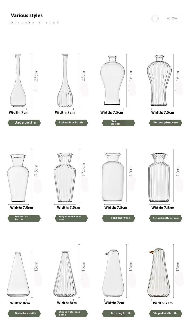 Title 5, Glass Vase Transparent Ornaments Decorative Flo...