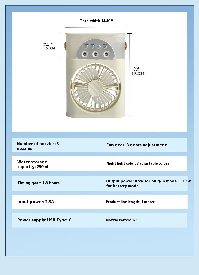 Title 3, Mini Refrigerador Umidificador de Mesa Portátil...