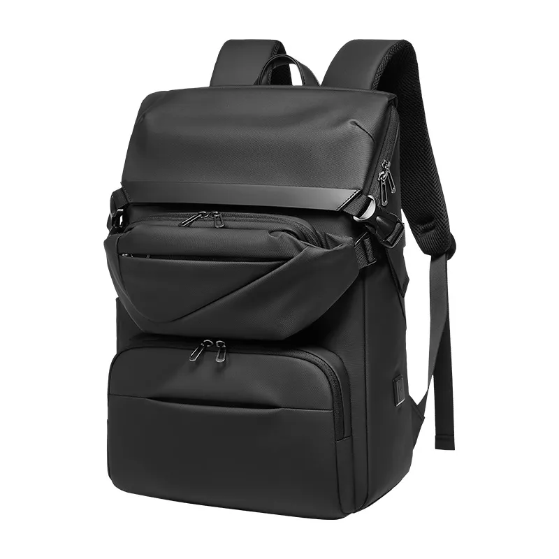 Large Capacity Backpack Men's Detachable - Black