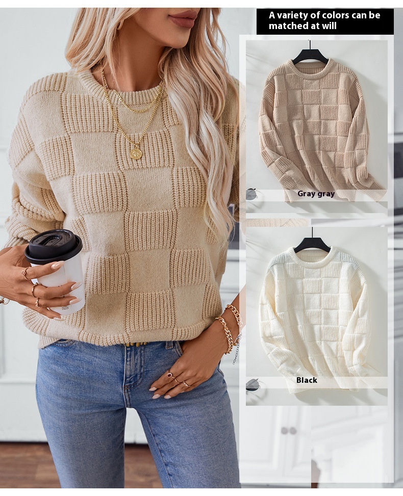 Title 15, Autumn And Winter New Loose Round Neck Sweater Top