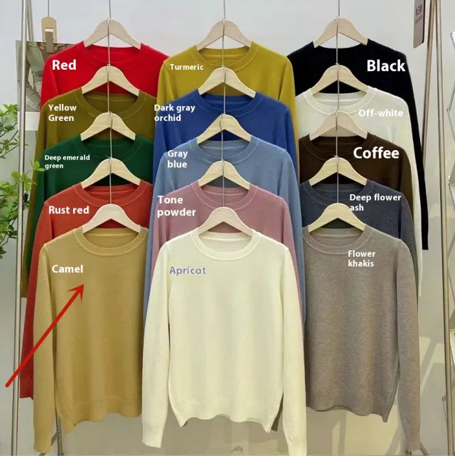 Autumn And Winter Half High Collar Loose Knitted Bottoming Shirt Sweater For Women Camel - Shop at LoveMi