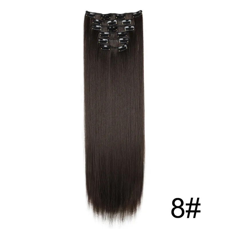 Wig Extensions 6-piece Set, Long Straight Hair - 8Color
