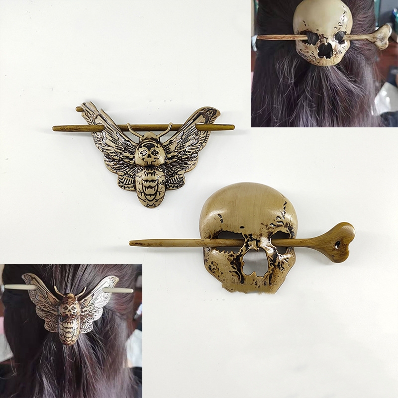 Women's Halloween Vintage Ornament Barrettes (Skull)