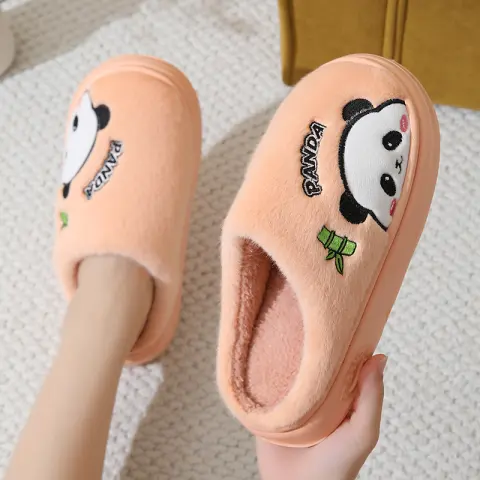 Cute Cartoon Panda Slippers Home Winter Warm Thick-soled Floor