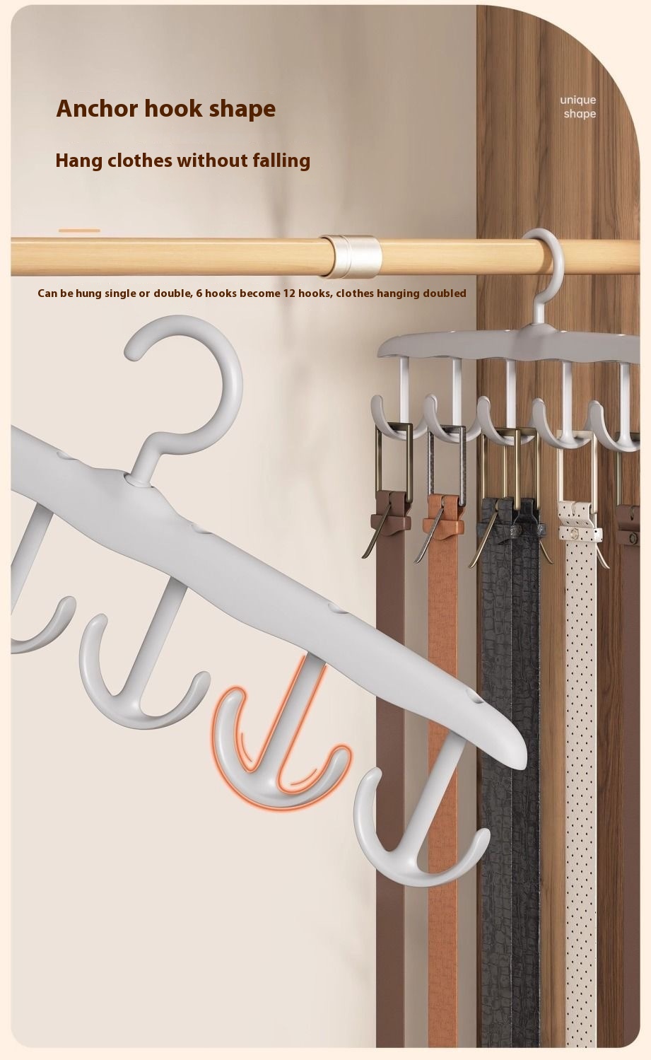 Title 1, Sling Hook Multi-functional Storage Rack Tie Un...