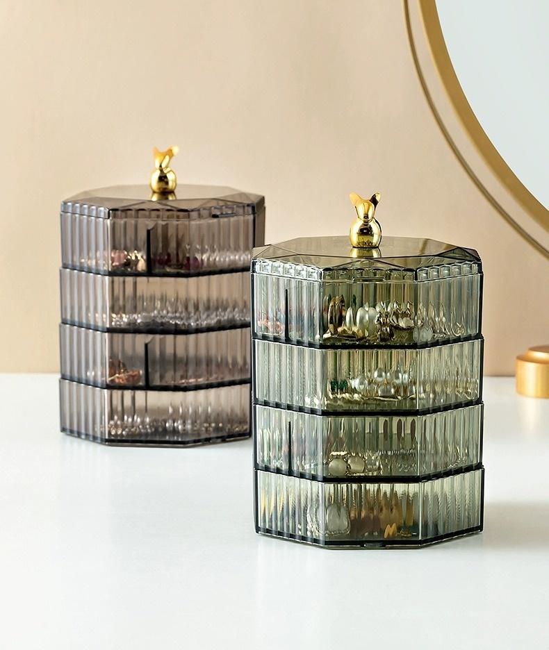 Title 5, Good-looking rotating jewelry storage box. Exqu...