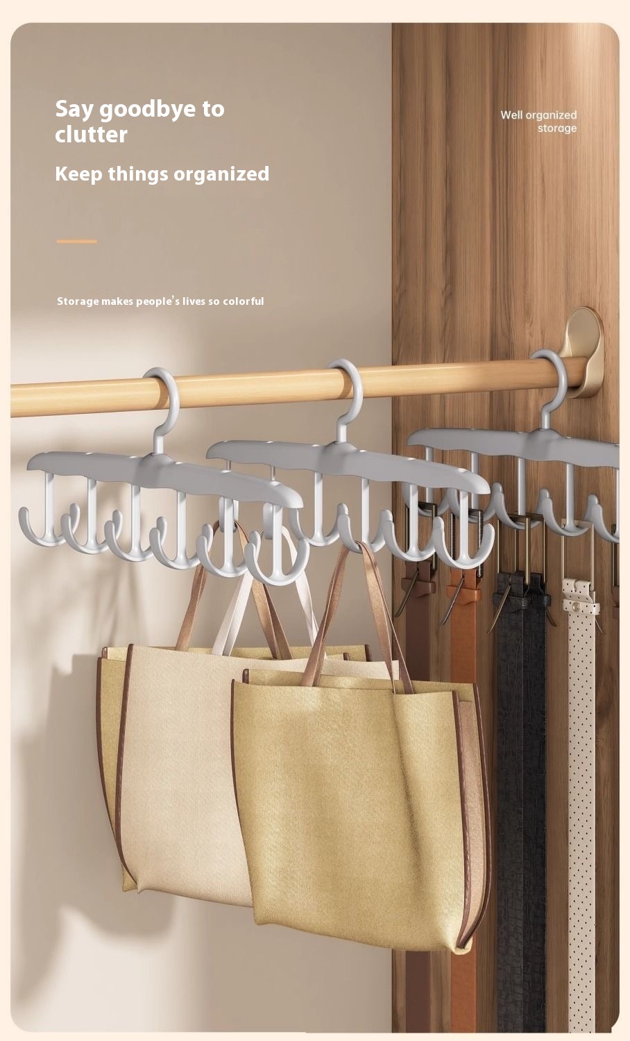 Title 5, Sling Hook Multi-functional Storage Rack Tie Un...