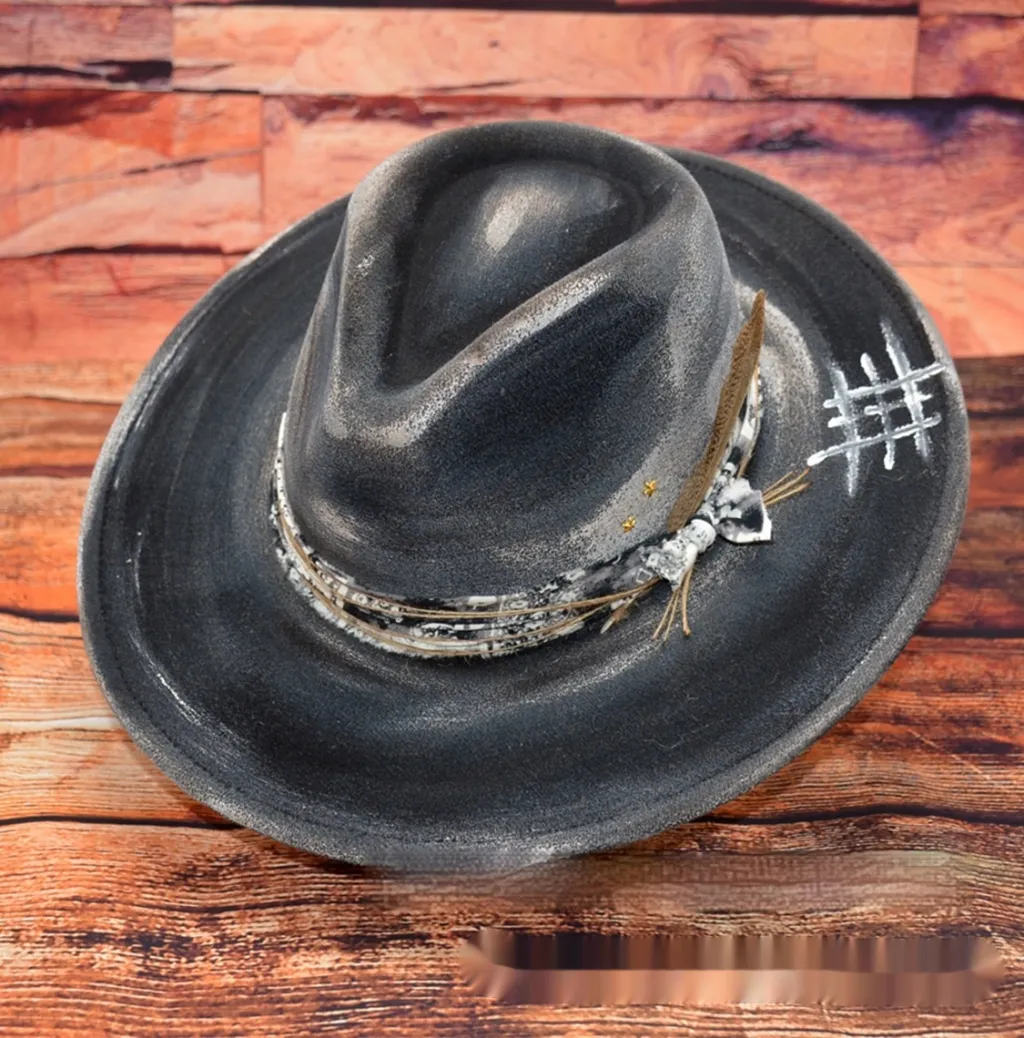 Fashion Retro Original Design Fedora Hat European And American Fur Felt Hat - Gray White Retro