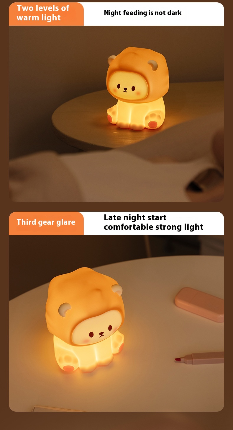 Title 4, Lion Small Night Lamp for Sleeping, Silicone Ni...