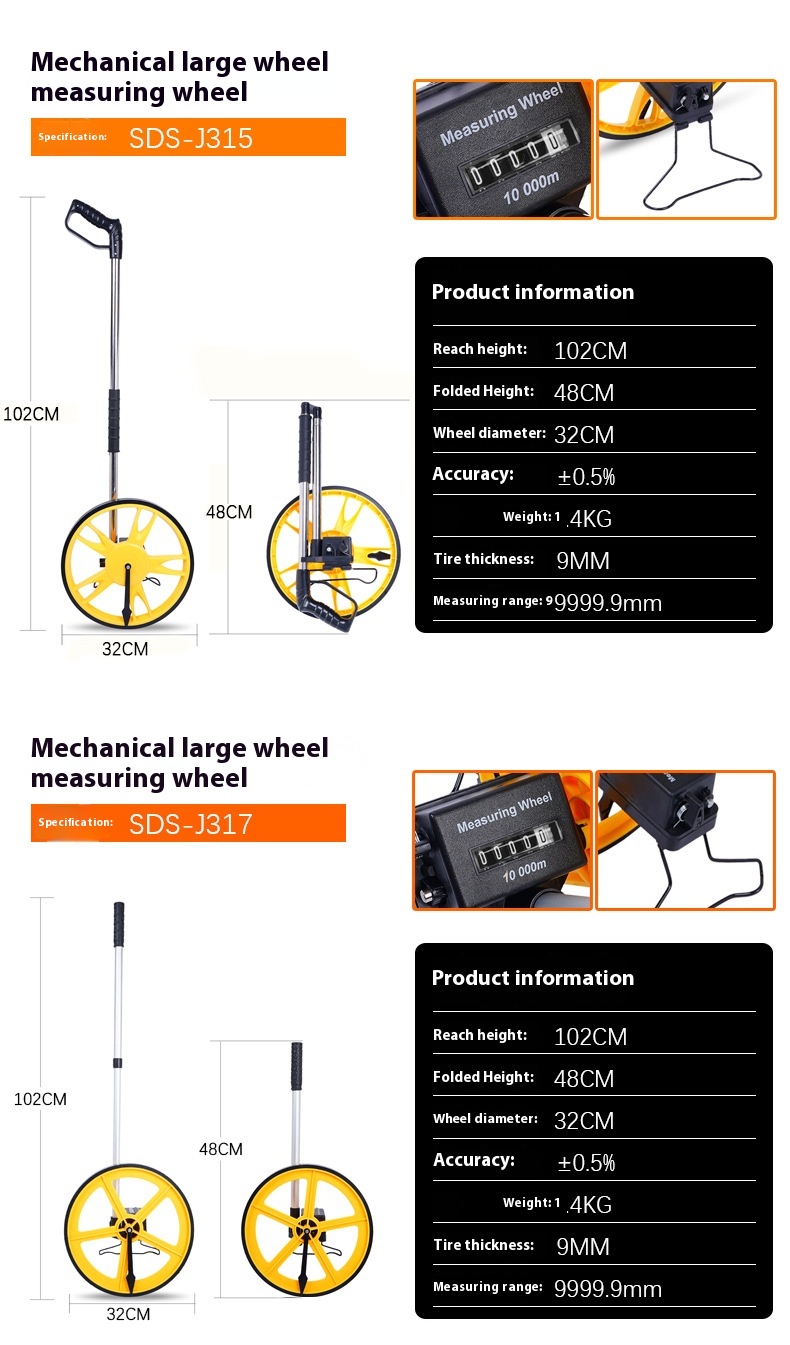 Title 1, Mechanical Ranging Wheel Outdoor Hand Push Roll...