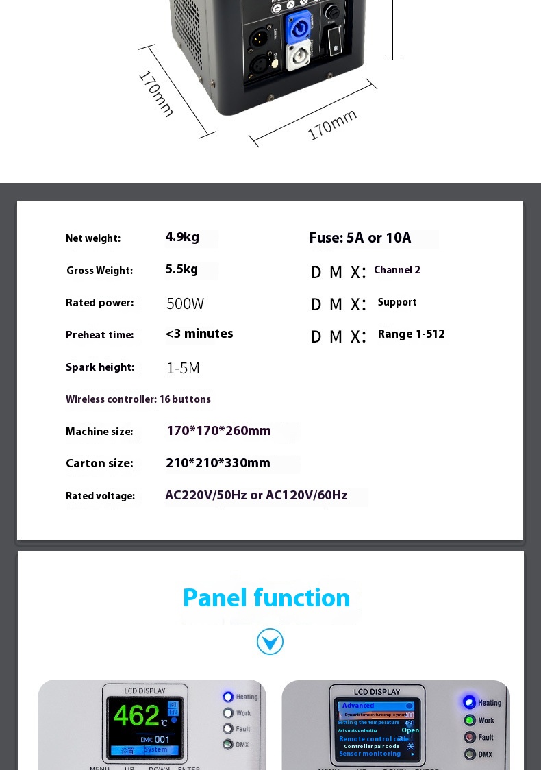 Title 3, Stage Electronic Sparkler Machine Spray Electro...