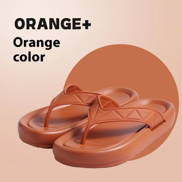 Women's Outdoor Fashion Thick Bottom Non slip New Home Couples Flip Flops Slippers Orange - Shop at LoveMi