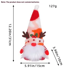 Christmas Antlers Luminous Doll New Short Leg Rudolf Show Show Window Decoration - Red Style - View 1