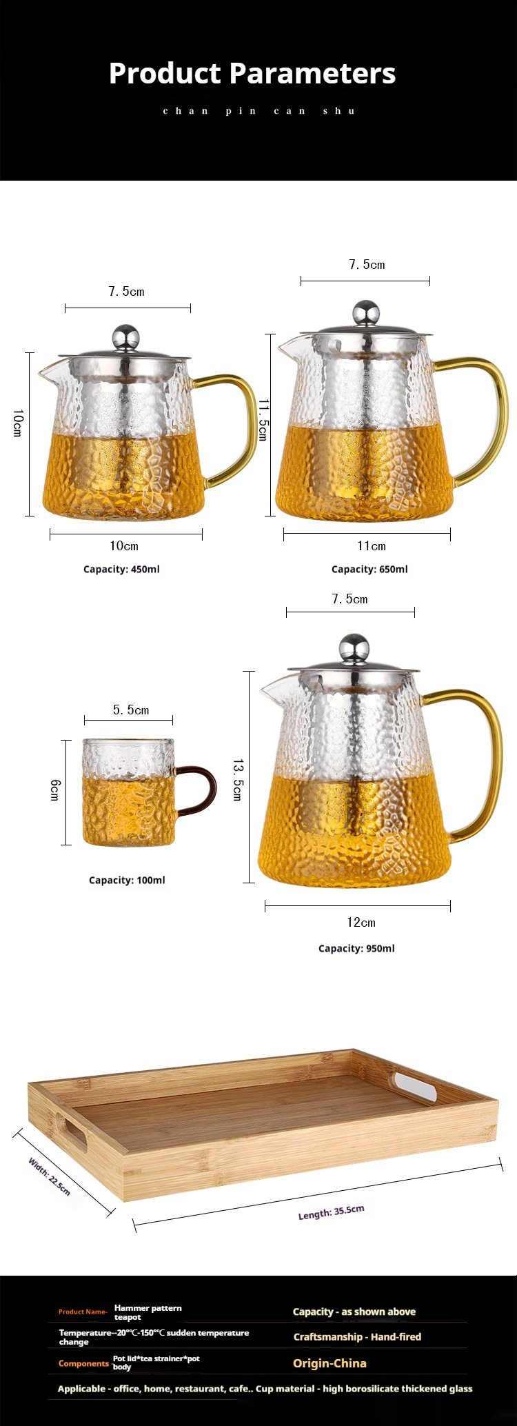 Title 8, Extra Thick Glass Teapot Transparent Large Tea ...