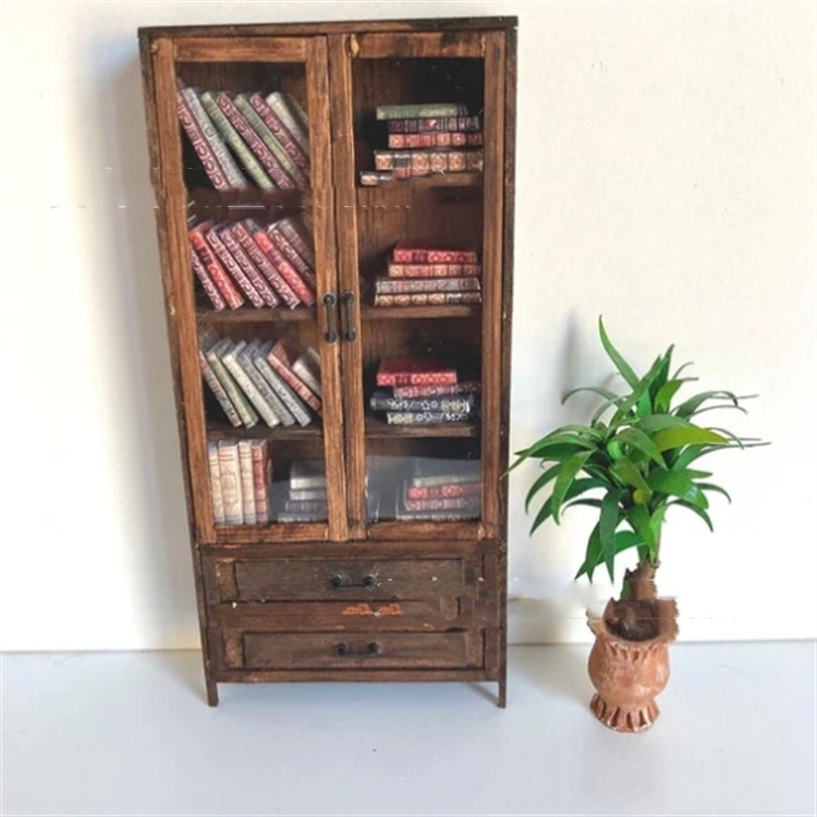 Title 3, Toy House Mini Bookcase Wooden Bookshelf Creati...