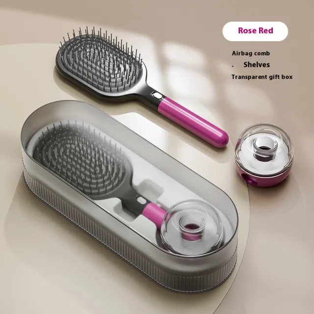 Long Hair Wet And Dry Use Steel Needle Airbag Massage Comb Broken Hair Finishing Solution Rose Red - Shop at LoveMi