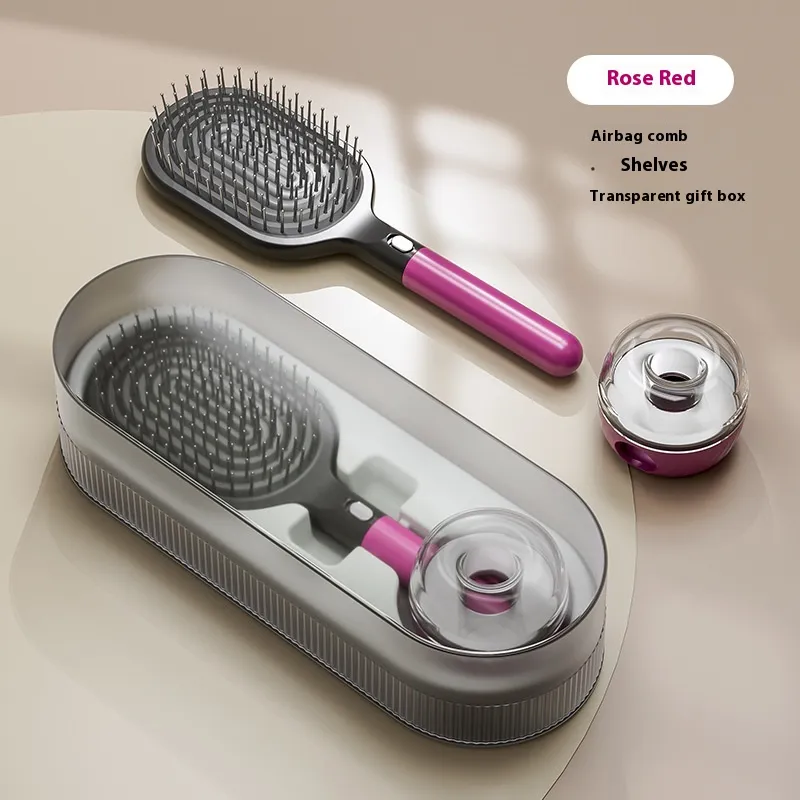 Long Hair Wet And Dry Use Steel Needle Airbag Massage Comb Broken Hair Finishing Solution - Rose Red