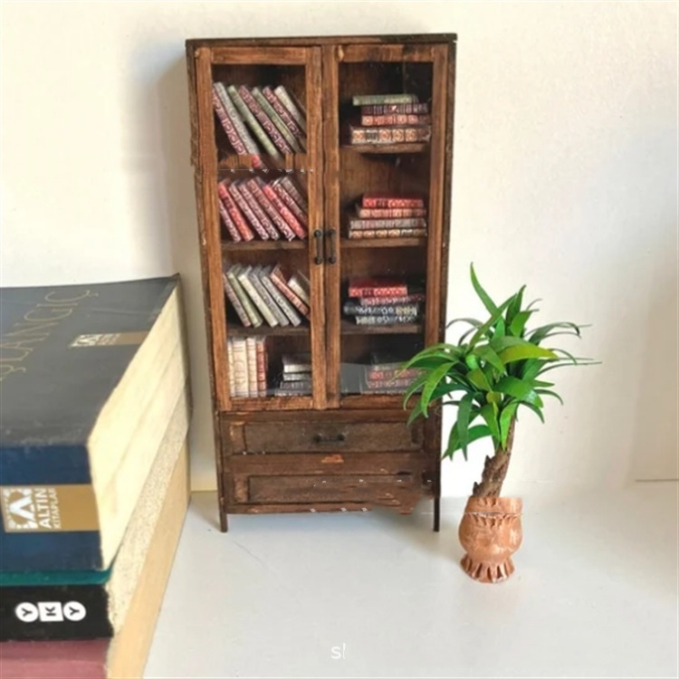 Title 4, Toy House Mini Bookcase Wooden Bookshelf Creati...