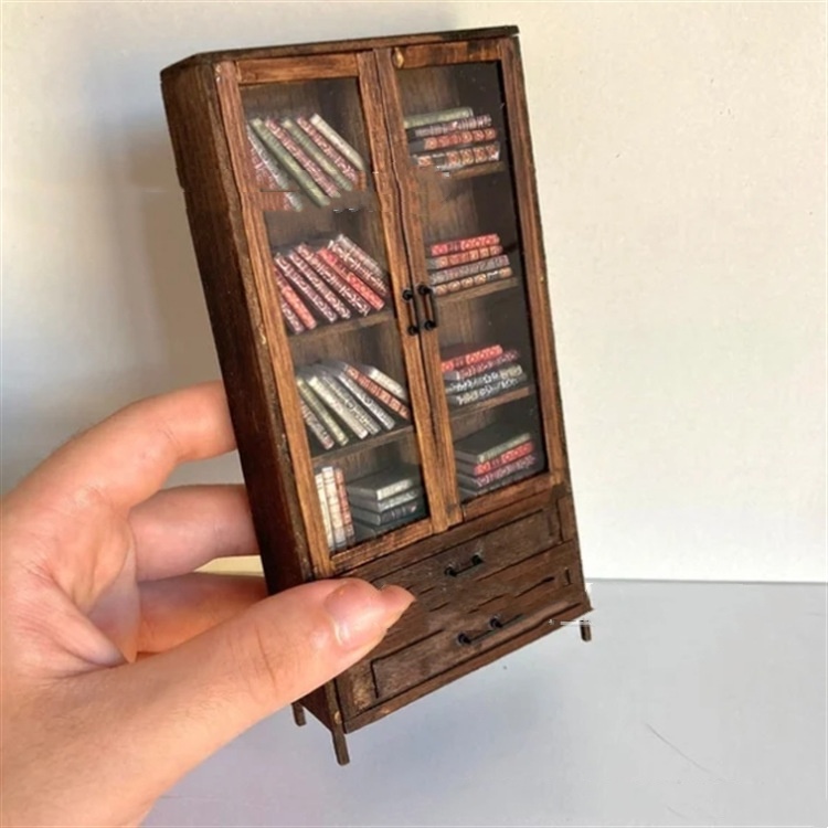 Title 1, Toy House Mini Bookcase Wooden Bookshelf Creati...