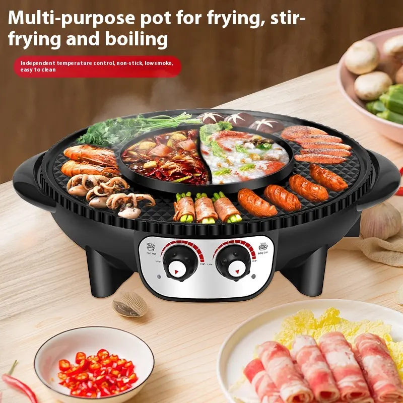 Hot Pot Barbecue All-in-one Household Multi-functional Plate