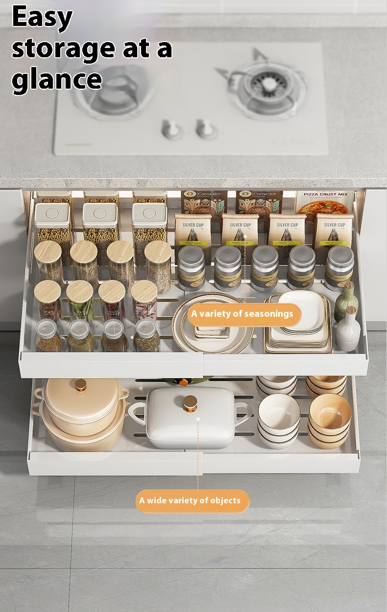 Title 5, Punch-free Retractable Cabinet Pull-out Rack