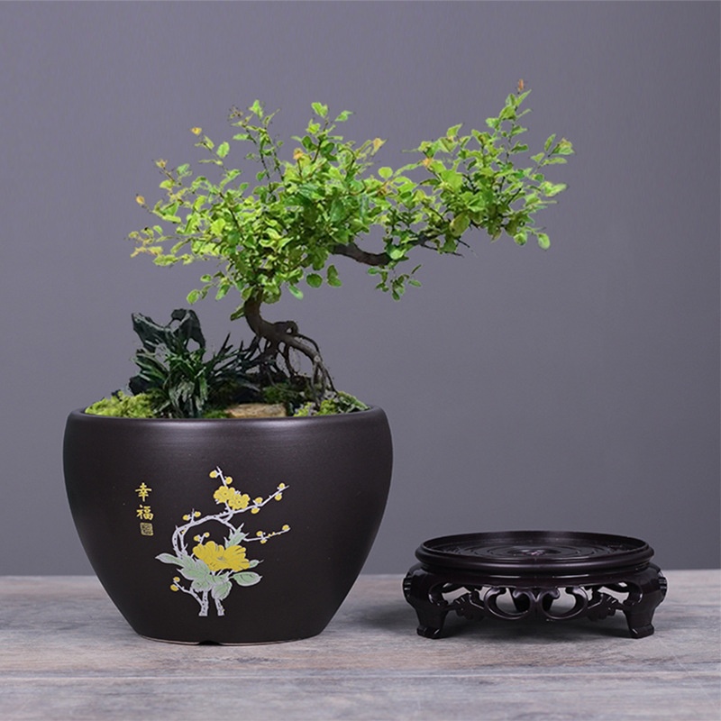 Title 4, Desktop Flower Pot Ceramic Large Purple Sand Gl...