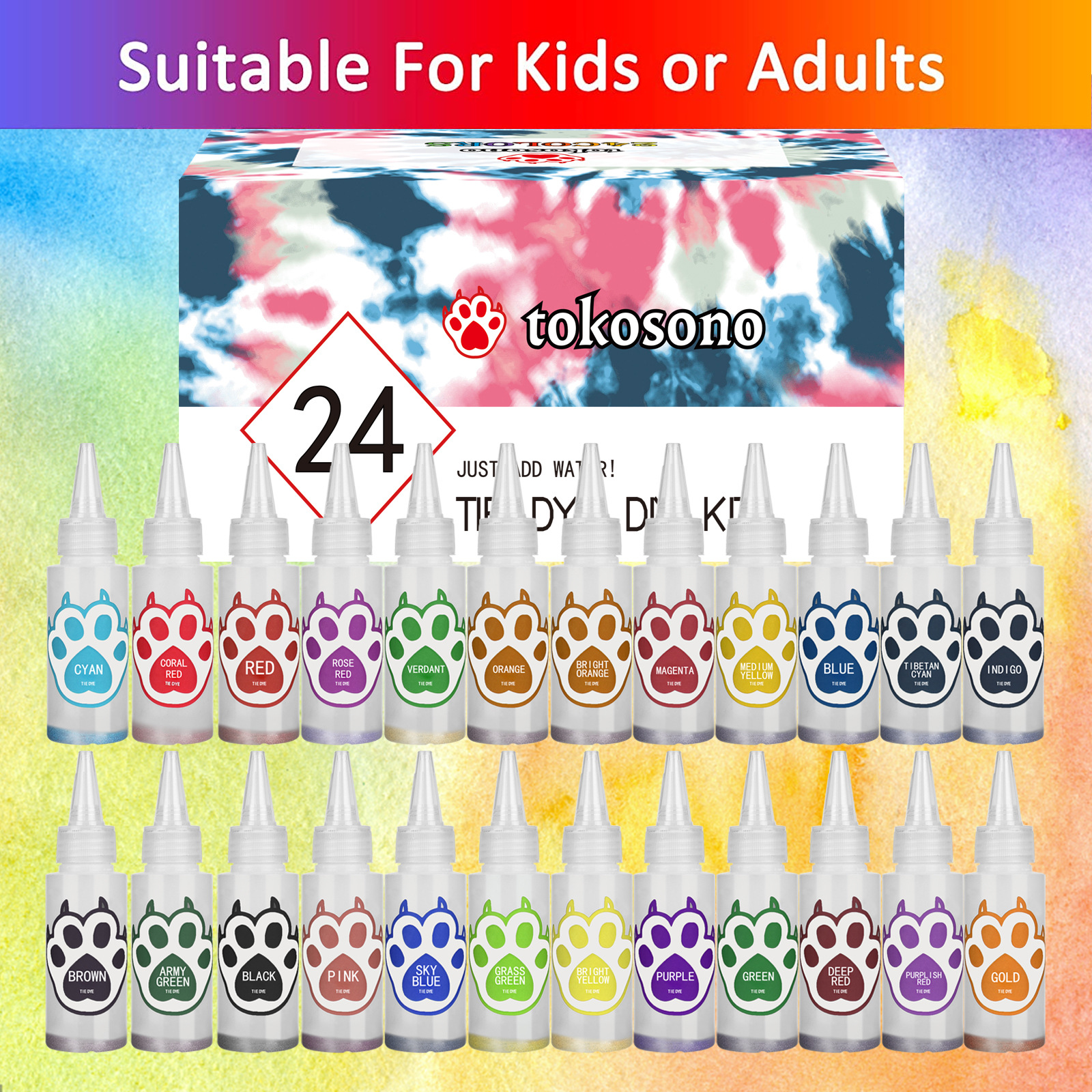 Title 5, 24-color Tie-dye Creative DIY Children