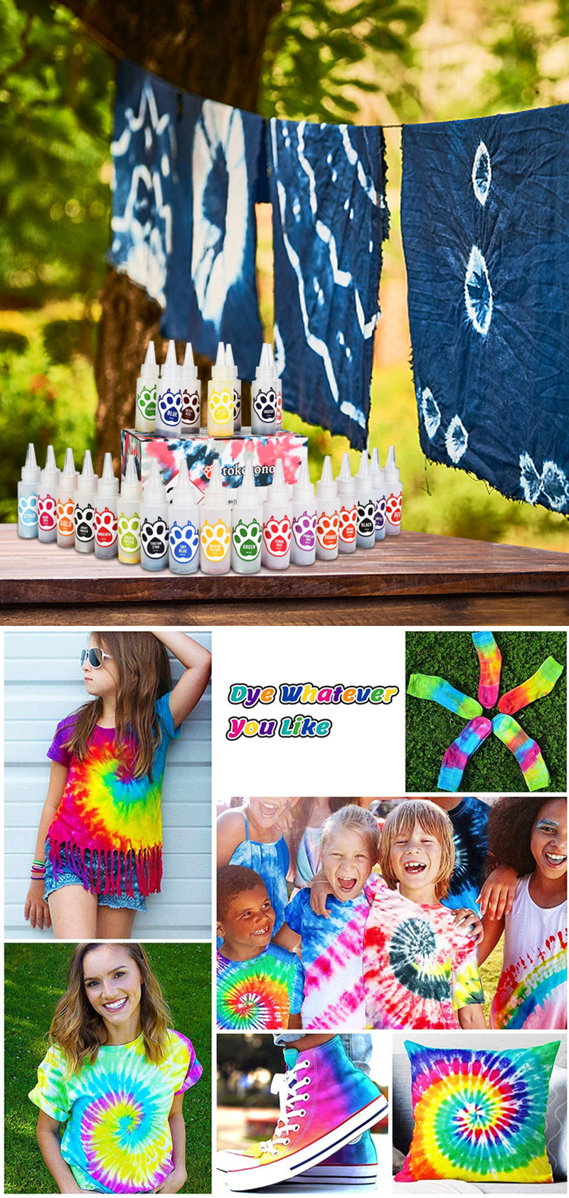 Title 9, 24-color Tie-dye Creative DIY Children