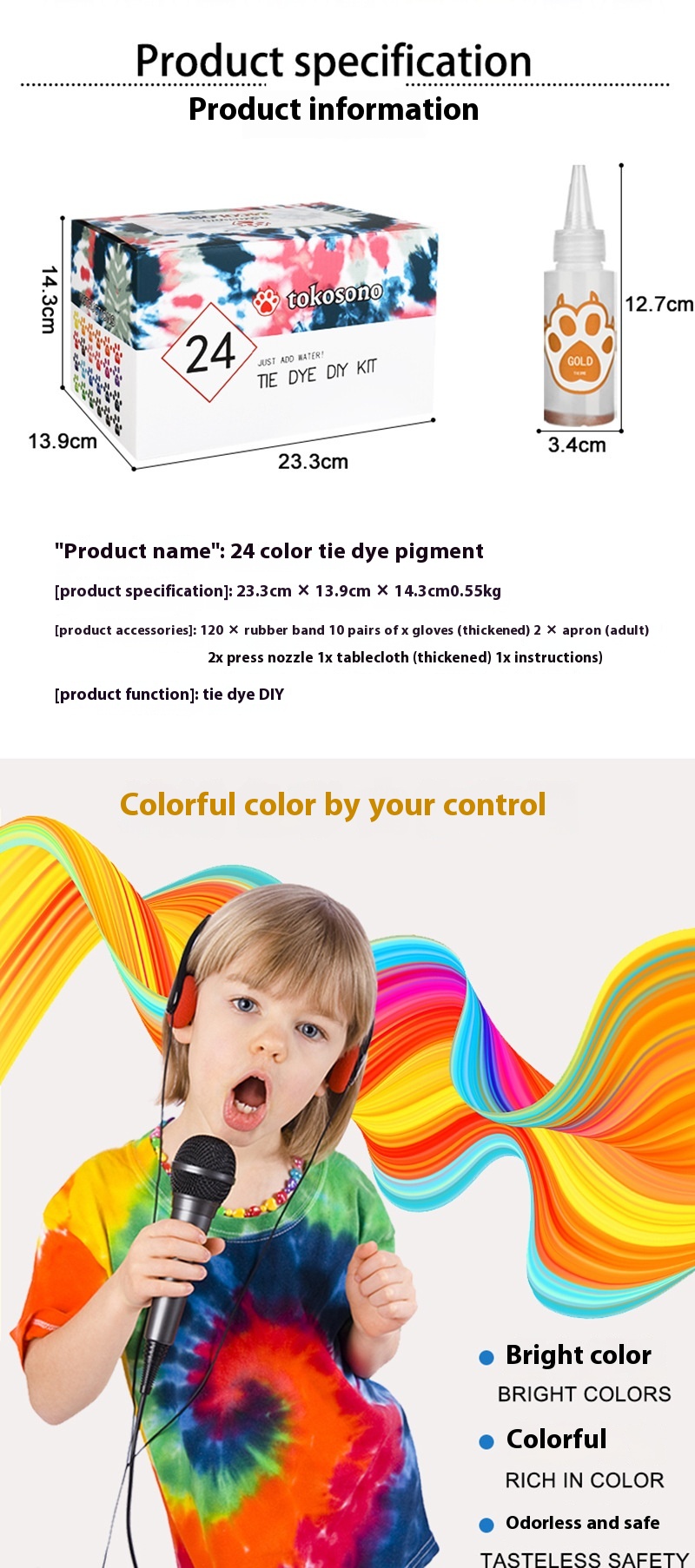 Title 6, 24-color Tie-dye Creative DIY Children