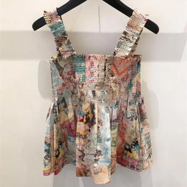 Summer Fashion Printed High Waist Sling Dress Orange - Shop at LoveMi