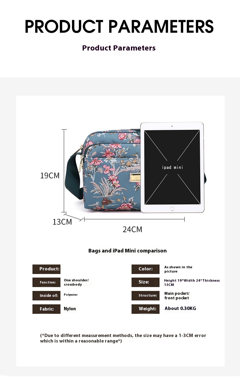 Title 11, Printed Multi-layer Crossbody Large Capacity Ca...