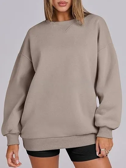 Women's Sweater Wool Round Neck Pullover Top Khaki - Shop at LoveMi
