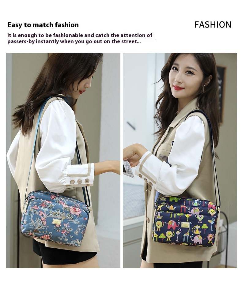 Title 8, Printed Multi-layer Crossbody Large Capacity Ca...