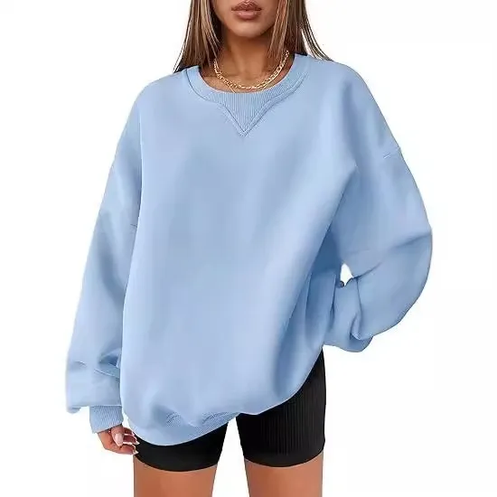 Women's Sweater Wool Round Neck Pullover Top Blue - Shop at LoveMi