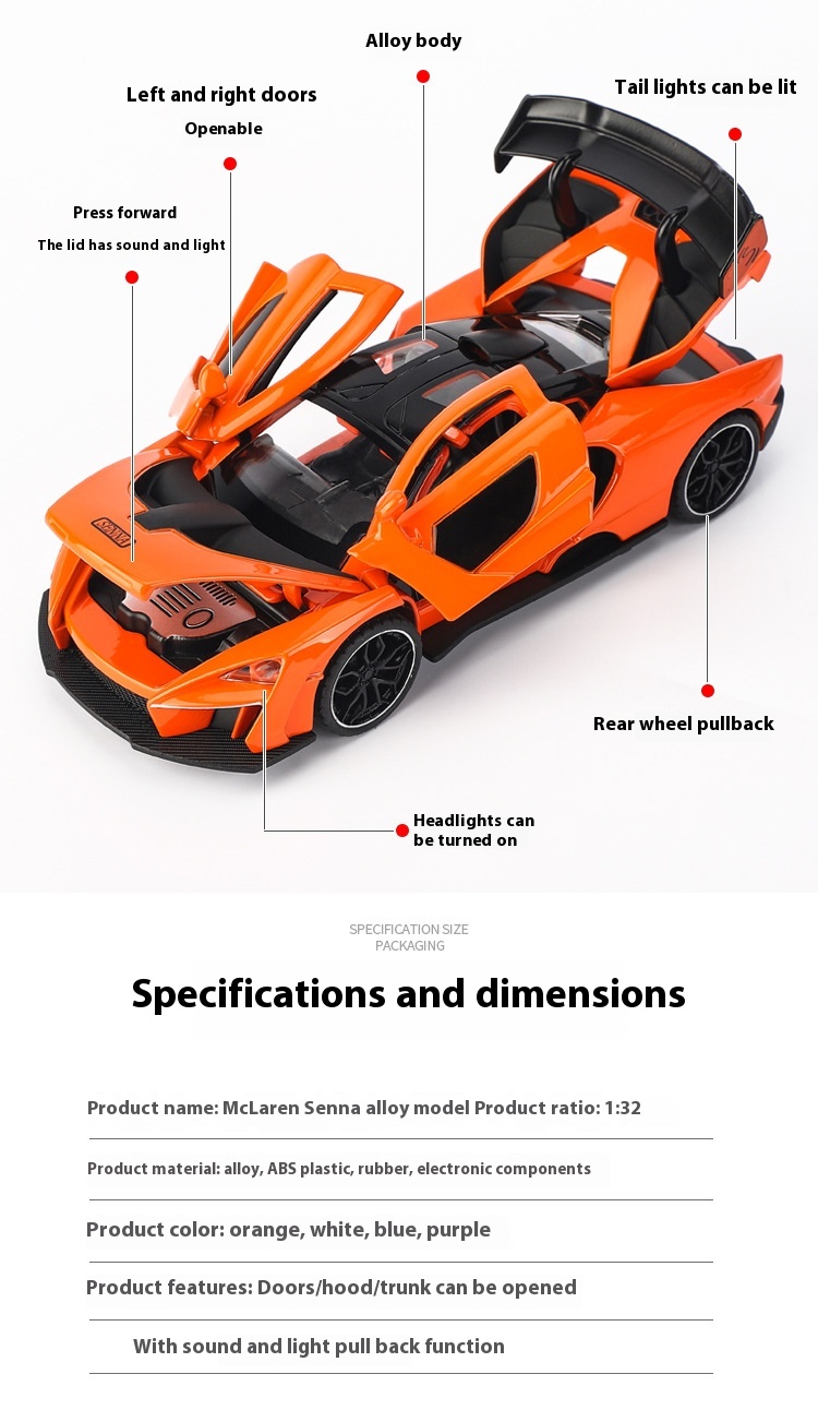 Title 8, Model Acousto-optic Metal Simulation Alloy Car Toy