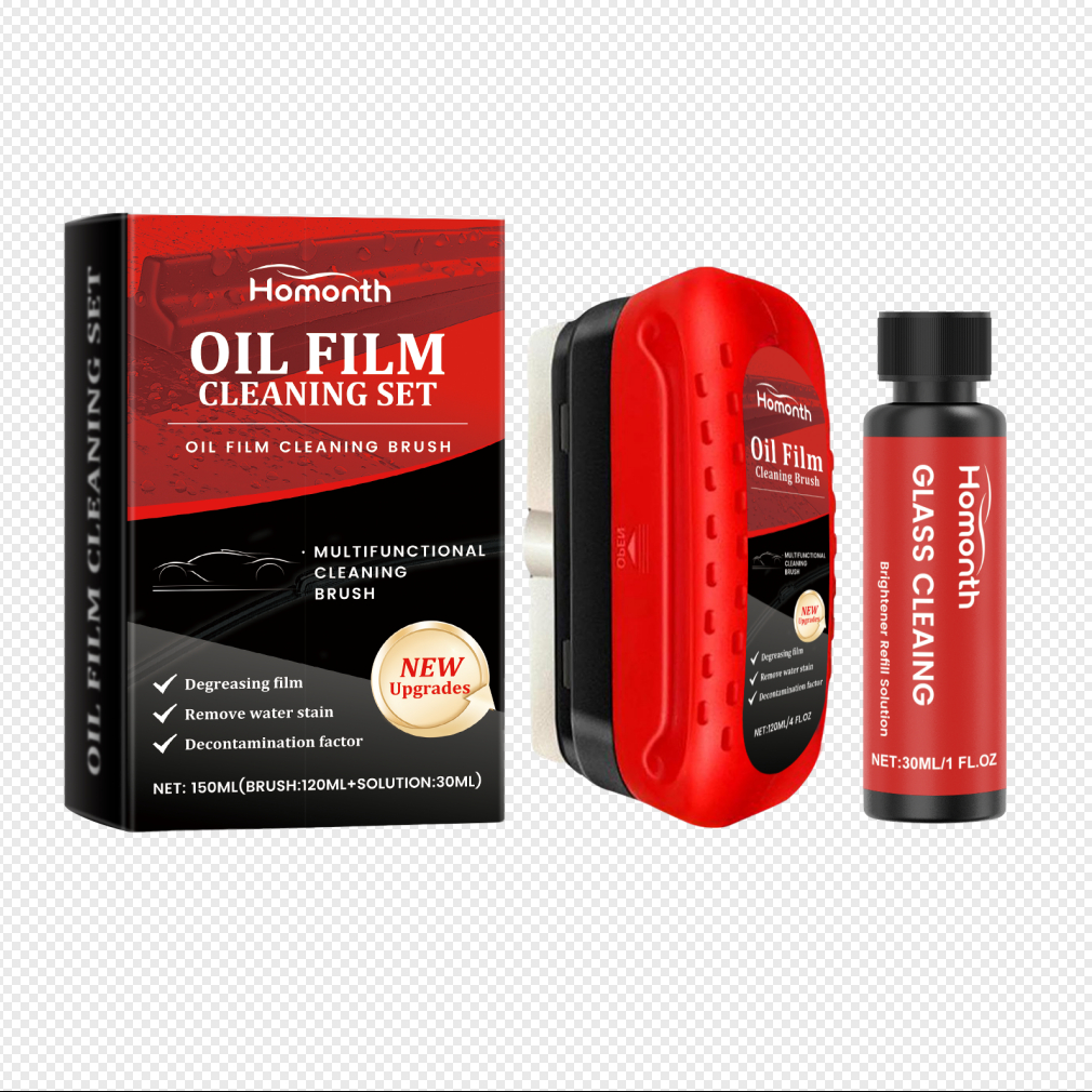 Glass oil film remover set