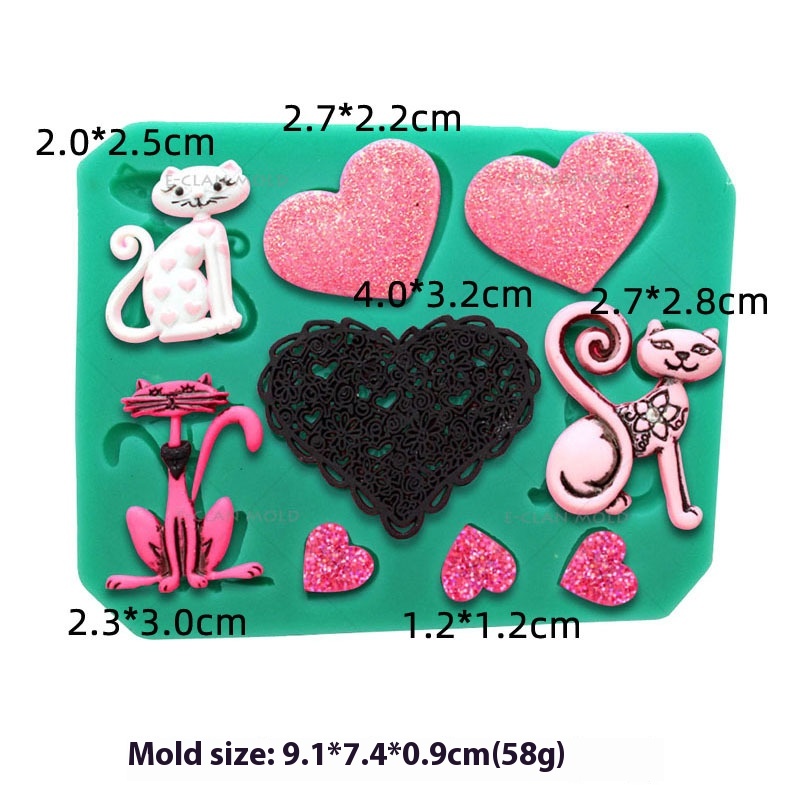 Title 6, Lazy Kitty Silicone Mold DIY Handmade