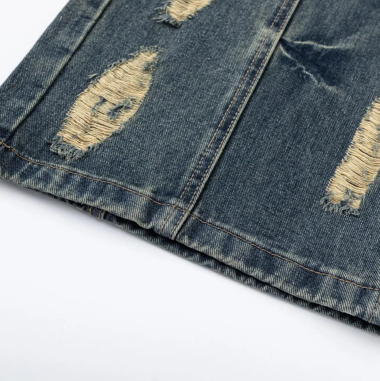 Straight Jeans Loose Distressed Retro Long Pants